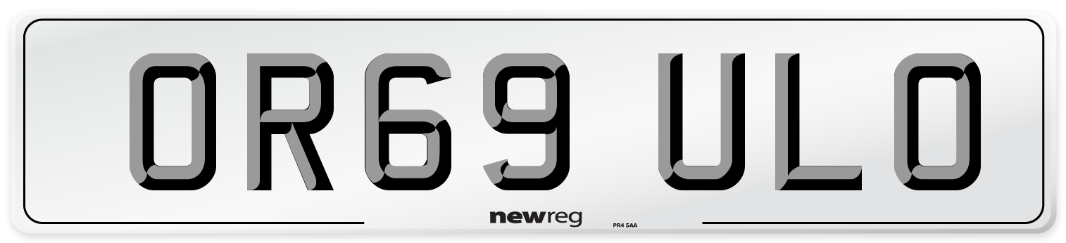 OR69 ULO Number Plate from New Reg